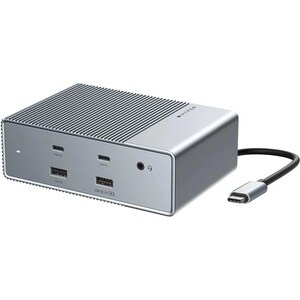 Targus HyperDrive HDG215-EU USB-Typ C Docking Station für Notebook, Tablet-PC, Desktop-PC - Silber - 3 Unterstützte Displa