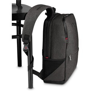 Wenger MX Reload Carrying Case (Backpack) for 10" to 16" Notebook, Tablet - Heather Gray - Water Resistant Zipper - Polyes
