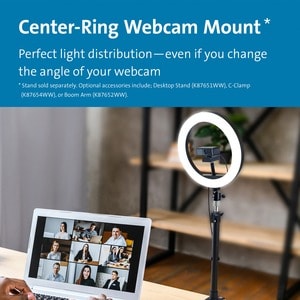 Kensington L1000 Bicolour Ring Light with Webcam Mount - Stand