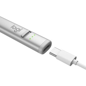 Stilo Logitech Crayon - Capacitivo Tipo di touchscreen supportato - Attivo - Punta dello stilo sostituibile - Alluminio, P