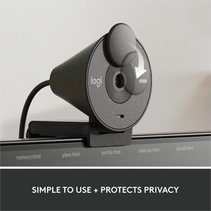 Logitech Brio 305 Full HD 1080P Webcam with Privacy Shutter, Mono Noise Reduction Mics, USB-C, Auto Light Correction - 192