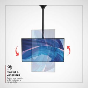 CTA Digital Height-Adjustable Ceiling Mount for Monitors and TVs - 25" to 41" Screen Support - 75 x 75, 100 x 100 - VESA M