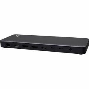 V7 DOCKTB4PT Thunderbolt 4 Docking Station - Charging Capability - Memory Card Reader - SD - 150 W - Black, Silver - 3.0 D