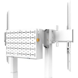 Neomounts Display Cart - 110 kg Capacity - 4 Casters - Steel - 1019 mm Width x 831 mm Depth x 2127 mm Height - White