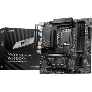 MSI Pro B760M-A WIFI DDR4 Gaming Desktop Motherboard - Intel B760 Chipset - Socket LGA-1700 - Micro ATX - Core, Pentium Go