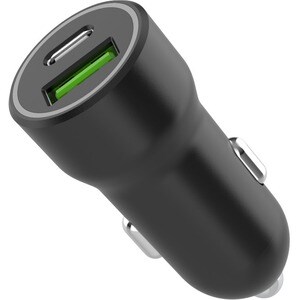 4XEM Dual USB Car Charger Adapter A/C - Black - 1 Pack - 20 W - 12 V DC, 24 V DC Input - 5 V DC/3.40 A, 9 V DC, 12 V DC Ou