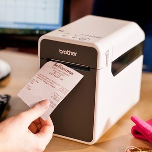 Brother TD-2125NWB Desktop Direct Thermal Printer - Monochrome - Label/Receipt Print - USB - Serial - Bluetooth - Wireless