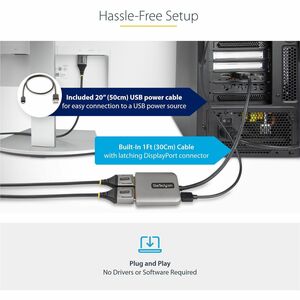 StarTech.com Dual-Monitor DisplayPort 1.4 Splitter, DisplayPort to 2x DP Multi-Monitor Adapter, Dual 5K 60Hz Computer MST 