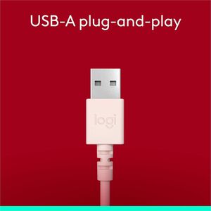 Auriculares Logitech H390 Cableado Sobre la cabeza Estéreo - Rosa - Binaural - Circumaural - 32Ohm - 20Hz a 20kHz - 189.9c