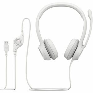 Auriculares Logitech H390 Cableado Sobre la cabeza Estéreo - Blanco - Binaural - Circumaural - 32Ohm - 20Hz a 20kHz - 189.