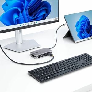 StarTech.com USB 3.2 (Gen 2) Type C Docking Station for Tablet, Notebook, Monitor - Space Gray - Portable - 1 Displays Sup