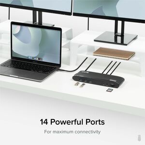 Plugable 14-in-1 USB-C Triple Monitor Laptop Docking Station with 100W Charging - DisplayLink Dock with 3x HDMI, Compatibl