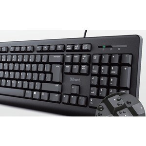 Trust Primo Keyboard - Cable Connectivity - USB 2.0 Type A Interface - Portuguese - Black - Membrane Keyswitch - 104 Key(s