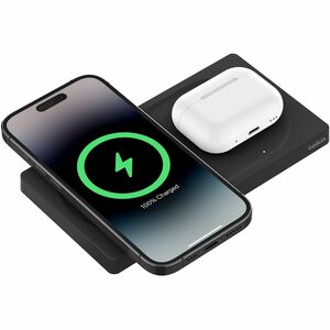 Belkin BoostCharge Pro 2-in-1 Wireless Charging Pad with MagSafe 15W - Fast Charging, LED Indicator, MagSafe Technology