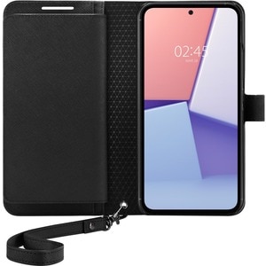 Spigen Carrying Case (Book Fold/Wallet) Samsung Galaxy A54 Smartphone - Black - Scratch Resistant - Hard Plastic, Leathere