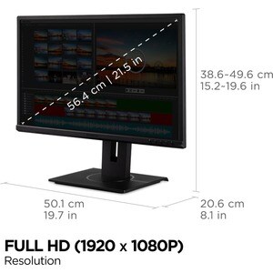 ViewSonic Graphic VG2240 22 Zoll Class Full HD LED-Monitor - 16:9 Format - Schwarz - 54,6 cm (21,5 Zoll) Viewable - MVA-Te