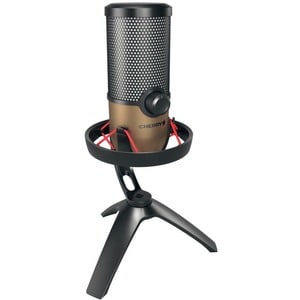 MicrophoneCHERRY UM 9.0 PRO RGB - Filaire - Noir, Cuivre - 2,50 m - Stéréo - 20 Hz à 20 kHz - Cardioïde, Bi Directionnel, 