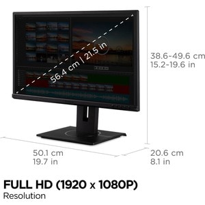ViewSonic Graphic VG2240 22 Zoll Class Full HD LED-Monitor - 16:9 Format - Schwarz - 54,6 cm (21,5 Zoll) Viewable - MVA-Te