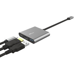 Trust Dalyx USB Type C Docking Station for Tablet PC, Notebook - 100 W - Black - 4K - 3840 x 2160 - 1 x USB Type-A Ports -