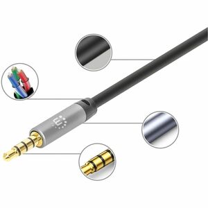 Cable Audio Estereo 5.0mm M-M 5.0M Negro/A - Cable for Dispositivo de audio, Auricular, Altavoz, Smartphone, Portátil, Tab
