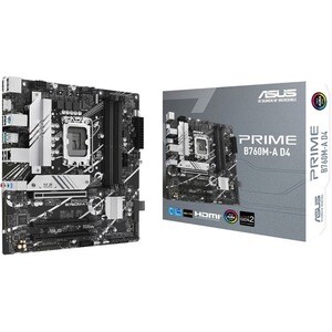 Asus Prime B760M-A D4 Desktop Motherboard - Intel B760 Chipset - Socket LGA-1700 - Micro ATX - Pentium Gold, Celeron, Core