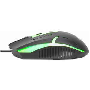 Mouse Optico Luminiscente RGB USB Negro - Cable - 1500 dpi - Rueda de desplazamiento - Simétrico