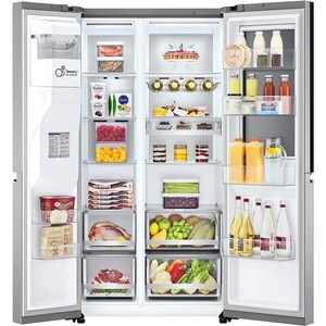 Congelatore/Freezer LG GSXV90MBAE 635 L Combinato - Metallico - Vetro temprato - Digital Inverter Compressor - Smart Conne