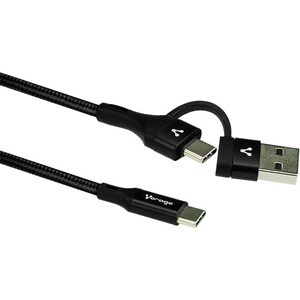 Vorago CAB-126 1m USB-C Cable de transferencia de datos - 1 / Paquete - Apantallado - Negro