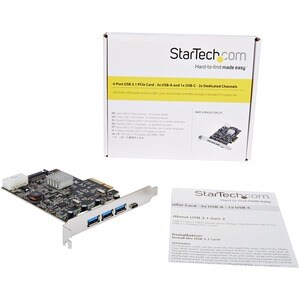 StarTech.com USB Adapter - PCI Express x4 - Plug-in Card - TAA Compliant - UASP Support - 4 Total USB Port(s) - 4 USB 3.1 