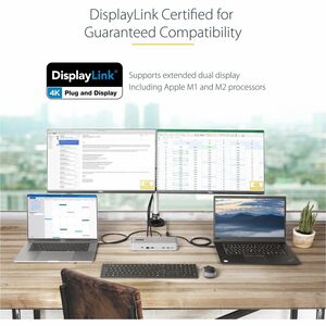 StarTech.com Dual-Laptop USB-C KVM Docking Station, Dual Monitor 4K 60Hz DisplayPort KVM Dock, 5x USB Hub, GbE, 90W/45W PD