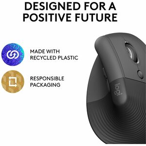 MOUSE SEM FIO BT LOGITECH ERGONOMICO LIFT GRAFITE W