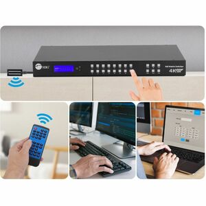 SIIG 8x8 HDMI 4K60Hz Matrix Switcher with LCD - 18Gbps- Downscaling- EDID Management - ARC- Audio Embedded/Extraction - 8x