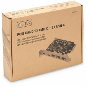Digitus USB Adapter - PCI Express 2.0 - 1,25 GB/s, 640 MB/s, 60 MB/s, 1,50 MB/s, 192 kB/s - Desktop, Optisches Laufwerk, F