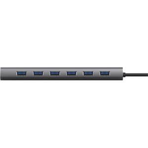Trust USB-Hub - USB 3.2 Gen. 1 (3.1 Gen. 1) Typ-C - Grau - 7 Total USB Port(s) - PC, ChromeOS, Mac