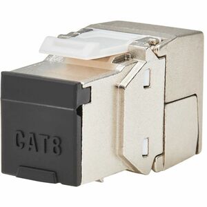 Eaton Tripp Lite Series Cat8 STP Shielded Tool-Free Keystone Jack, 568A/568B, TAA - 1 x RJ-45 Keystone Female - Silver - T