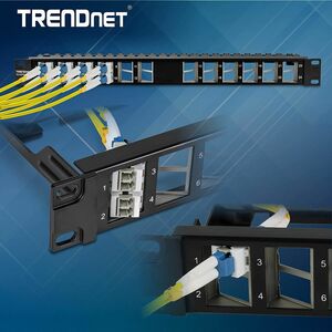 TRENDnet TC-KP24SA 24 Port(s) Network Patch Panel - Black - 1U High - Rack-mountable