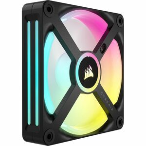 Corsair iCUE QX120 Cooling Fan - 3 x Fan(s) - 63.10 CFM Maximum Airflow - 2400 rpm - Magnetic Dome Bearing - RGB LED - Bla