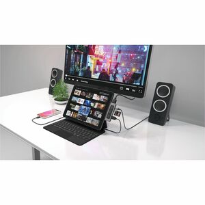 Targus HyperDrive 6-in-1 USB-C Media Hub - for iPad, Monitor - USB Type C - 4K @ 60Hz - 2 x USB Ports - 1 x USB Type-A Por