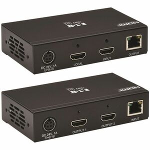 Tripp Lite series B127A-2A1-BHBH Video Extender Transmitter/Receiver - Wired - TAA Compliant - 1 Input Device - 2 Output D