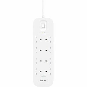 Belkin Connect Surge Suppressor/Protector - 8 x AC Power, 1 x USB Type A, 1 x USB Type C - 900 J - 2 m