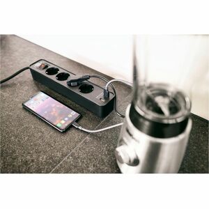 Brennenstuhl Ecolor Steckdosenleiste - Winkelsteckverbinder - 4 x AC-Energieversorgung, 2 x USB Typ A - 1,50 m Kabel - 230