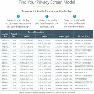 StarTech.com 22-inch 16:9 Computer Monitor Privacy Filter, Anti-Glare Privacy Screen w/51% Blue Light Reduction, +/- 30 de