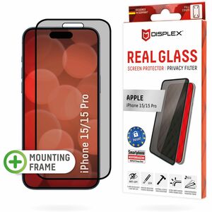 Displex 10H Gehärtetes Glas, Silikon Bildschirmschutz iPhone 15, iPhone 15 Pro - 1 - für OLED iPhone 15, iPhone 15 Pro - K