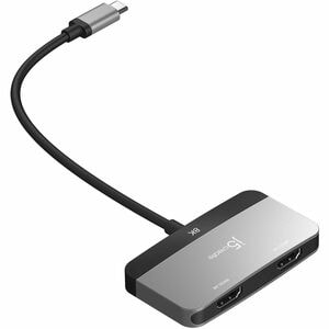 j5create JCA465 Adaptador A/V - 1 - 7680 x 4320 Supported - Cinza Espacial, Preto