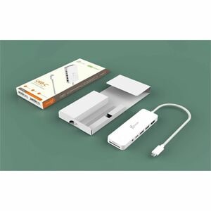 j5create USB Type C Docking Station - Memory Card Reader - SD - White - USB Type-A - USB Type-C® - HDMI - Wired