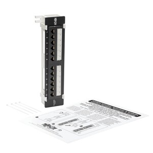 Tripp Lite series N250-P12 12 Port(s) Network Patch Panel - Black - TAA Compliant - 12 x RJ-45 - Wall Mountable