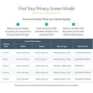StarTech.com 15.6-inch 16:9 Laptop Privacy Filter, Anti-Glare Privacy Screen w/51% Blue Light Reduction, +/- 30° View Angl