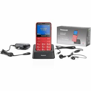 Panasonic Teléfono de fácil uso con pantalla de 2.4" brillante y de fácil lectura. Botones iluminados de gran tamaño. Func