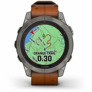 Garmin fēnix 7 Pro Smart Watch - Titanium Case Color - Chestnut Band Color - Titanium Body Material - Fiber Reinforced Pol