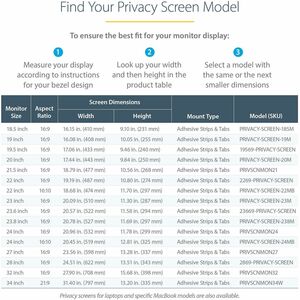 StarTech.com 2269-PRIVACY-SCREEN, 55,9 cm (22"), 16:9, Monitor, Rahmenloser Blickschutzfilter, Anti-Glanz, Privatsphäre, 1